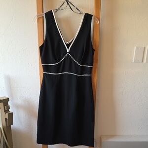 CDC Black Dress Lined with White Accents